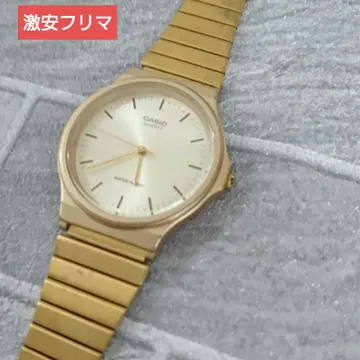 CASIO 골드 아날로그 쿼츠 손목시계 작동 미확인