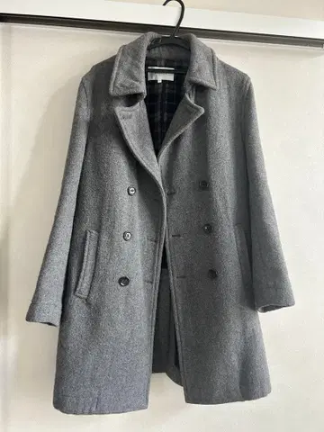 ABAHOUSE 그레이 더블 브레스트 피 코트 사이즈 3
