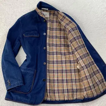 새상품급 파파스 데님 커버올 자켓 L 상당 인디고 블루