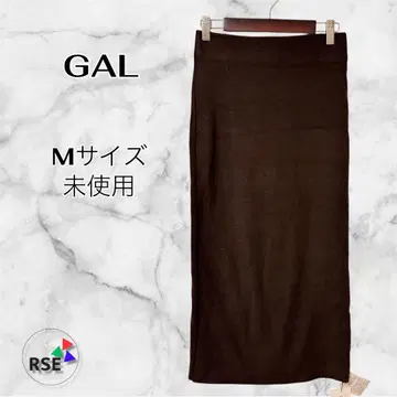 택 포함 미사용 GAL 니트 타이트 스커트 브라운 M
