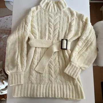 AZUL by moussy 케이블 니트 S 아이보리