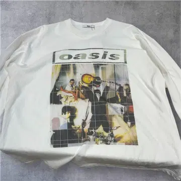 oasis 프린트 롱 슬리브 T셔츠 화이트