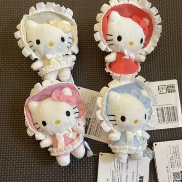 헬로키티 컬러풀 보닛 키티 마스코트 봉제 인형