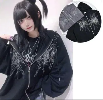 볼칸&아프로다이티 큐빅 후드티 블랙