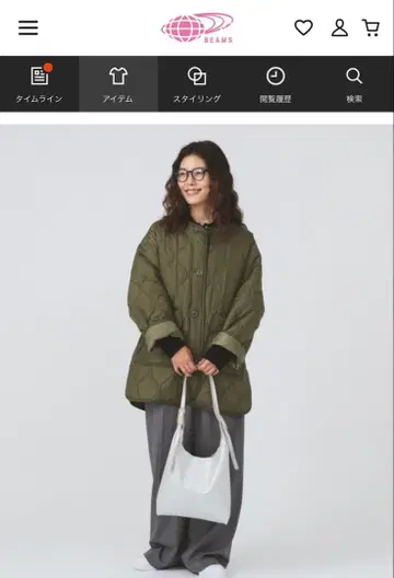 레이빔즈 퀼팅 노카라 블루종