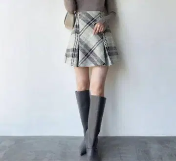로빙 체크 미니 스커트 아이보리 사이즈 0