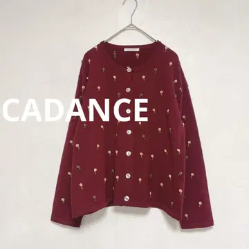 CADANCE 자수 꽃무늬 가디건 레드 여성용 M 울