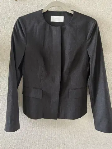 HUGO BOSS 노카라 자켓 다크 그레이