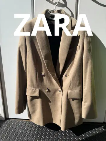 ZARA 베이지 더블 브레스트 테일러드 자켓 블레이저