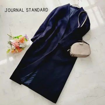 JOURNAL STANDARD* 네이비 슈퍼 140 비버 V넥 코트