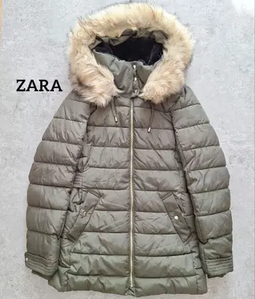 ZARA 퍼 후드 부착 TRF HEAT PWR 다운 자켓 충전솜