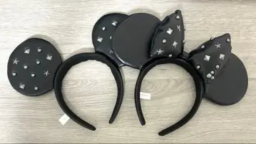 스터드 장식 블랙 미니 마우스 머리띠
