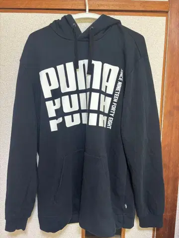 PUMA 블랙 후드티 M