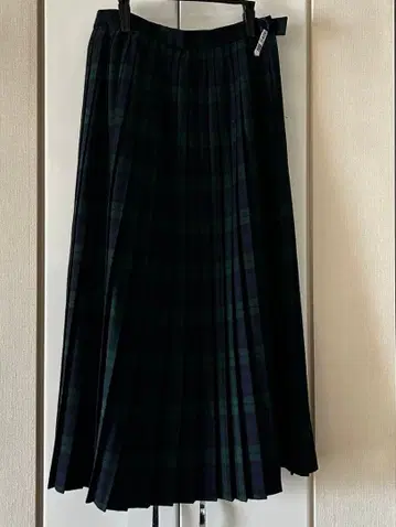 클리닝 완료 YORK 타탄 체크 롱 스커트 그린