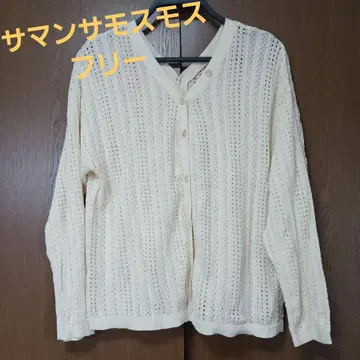 사만사 모스모스 시스루 니트 셔츠 프리 사이즈 아이보리 가디건