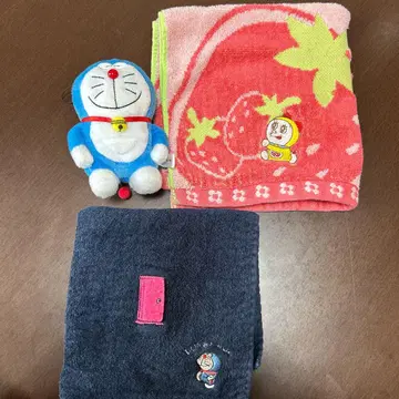 [ 묶음 판매 ] 도라에몽 손수건 타월 봉제 인형 마스코트 키링