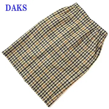 닥스 무릎 기장 스커트 체크 무늬 브라운 계열 64 C4591