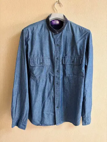 The North Face 밴드 카라 셔츠 긴팔 퍼플