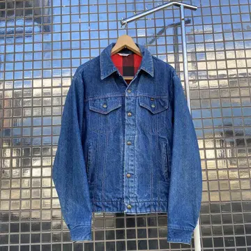 80s Key 데님 자켓 안감 플란넬 빈티지 스토어 브랜드