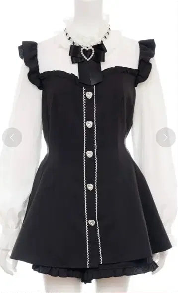 시크릿허니 스탠드 옷깃 뷔스티에 셋업