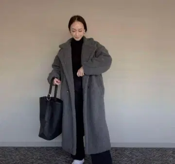 SH_KI 보아 롱 코트 그레이