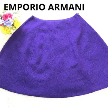 엠포리오 아르마니 울 100% 퍼플 플레어 스커트 XL 사이즈