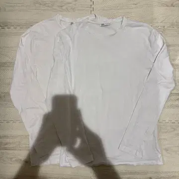 ZARA 슬림핏 롱슬리브 티셔츠 2장 세트 L