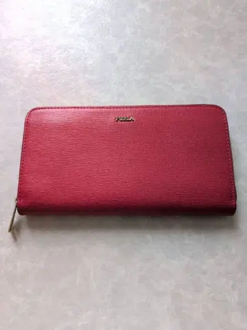 FURLA 훌라 가죽 라운드 지퍼 장지갑 여성용 빨간색 레드 계열