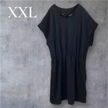 한정판 단 하나뿐인 원피스 [XXL] 블랙 반팔 무릎 기장