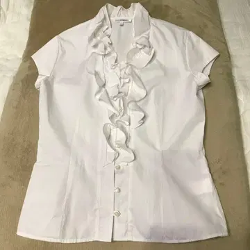 컨디션 최상 나라 까미체 프릴 블라우스 화이트 III