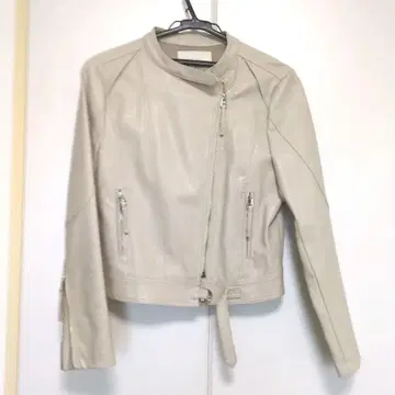 여성용 라이더 자켓 라이트 베이지