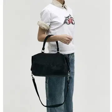 DUMPLING TOTE 블랙 스웨이드
