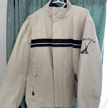 NAUTICA 베이지 스트라이프 나일론 자켓