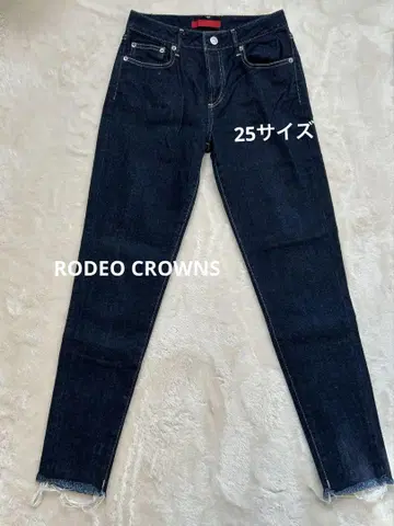 RODEO CROWNS 데님 다크 블루 프린지 컷오프 다크 네이비 25