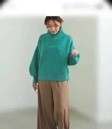 [ BEAMS HEART ] 볼륨 슬리브 터틀넥 니트