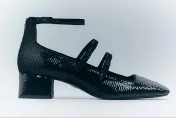 ZARA 블록 힐 스팽글 신발
