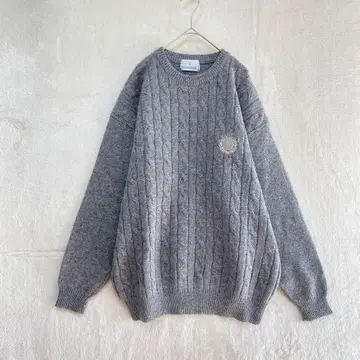 트루사르디 / 케이블 짜임 니트 스웨터 / 로고 마크 퓨어 울 이탈리아제