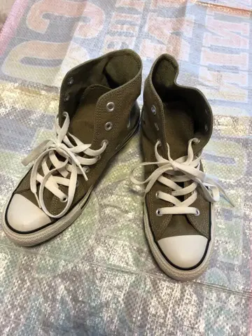 ALL STAR 올리브 그린 하이컷 스니커즈