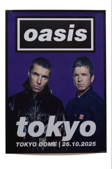 10/26(일) Oasis 도쿄돔 일본 한정판 포스터 오아시스