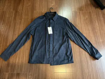 Zara 경량 페이크 스웨이드 셔츠 자켓 네이비 블루