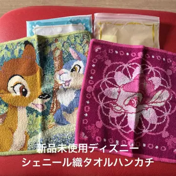 미사용 새상품 디즈니 셔닐  타월 손수건 밤비 패턴