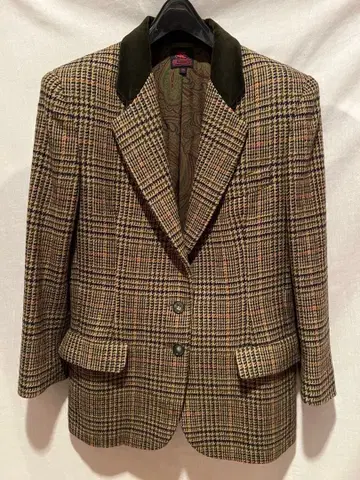 빈티지 ETRO 에트로 여성용 자켓 38 체크 이탈리아제