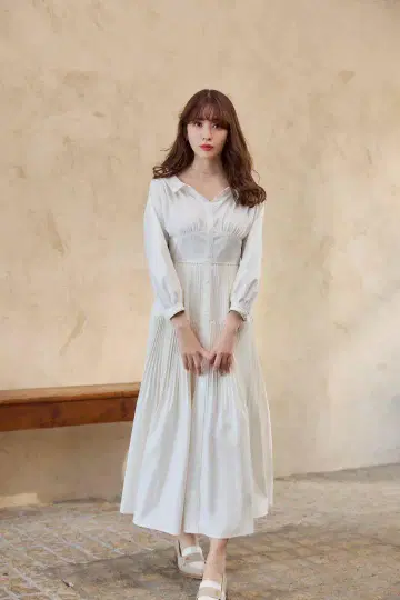 Herlipto Pleated Open Shirt Dress