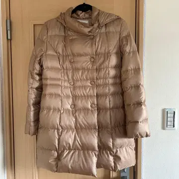any sis 베이지 다운 코트 후드 부착
