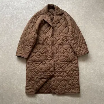 새상품급 유니클로:C 퍼프 테크 오버 사이즈 코트 M 브라운