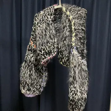 amuamu mix yarn short stitched cardigan