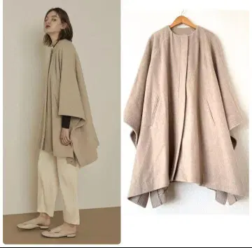 운모앤딜 노카라 판초 코트