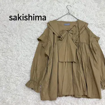 sakishima tokyo 빅 프릴 칼라 블라우스 긴팔