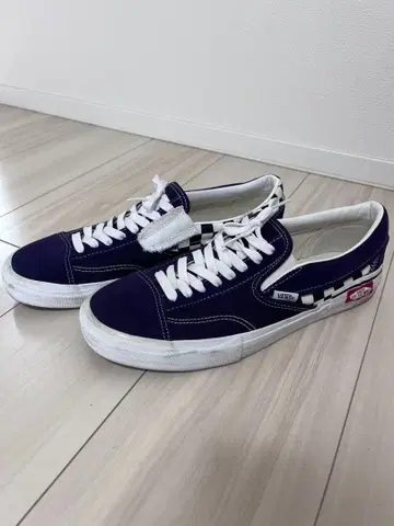 Vans 네이비 스웨이드 스니커즈 슬립온