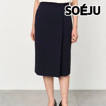새상품급 소주 프론트 사이드 플리츠 타이트 스커트 허리밴딩 핏감
